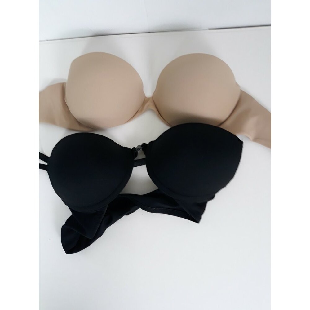 2 Count Bras One Unbranded One Sweet Nothing Black/ Beige. Womens Size 34B